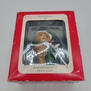 Vintage Christmas Bear Ornament 1996